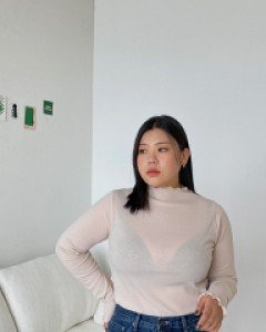 [EVELLET]Cohenry Ribbed Wave Polar T-shirt