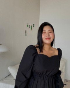 [EVELLET] Huen Lee Square Neck Shoulder Band Long Dress