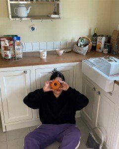 [EVELLET] COISON Contrast line Waistband Wide Pants