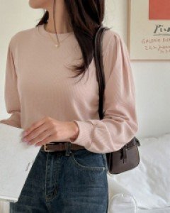 [EVELLET] Heimyu Ribbed Puff T-shirt