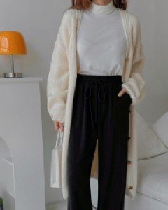 [EVELLET] Gelbis Ribbed Waistband Pants