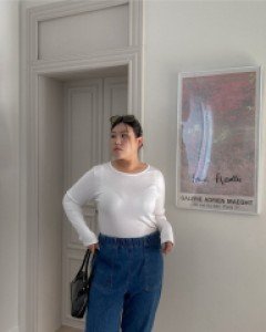 [Daily Pants]Muidun Pocket Waistband Baggy Denim Pants