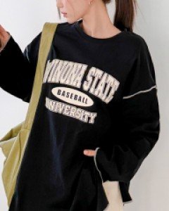 [EVELLET] Champions Pin Contrast stitch T-shirt