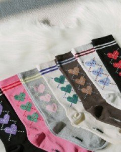 Coraline heart argyle socks