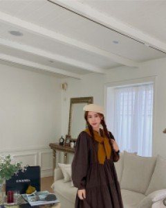 [EVELLET] Pandor Tiered Shirring Long Dress