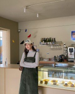 [EVELLET] Chess Mu Corduroy Suspender Dress