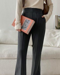 [Daily Pants] Borenki fleece Hidden Band Flared Slacks