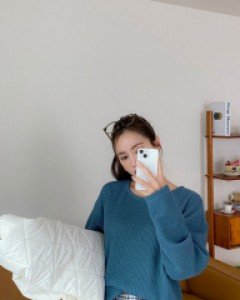 [EVELLET] Heavydew Round Ribbed T-shirt