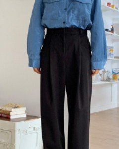 Annai peach brushed pintuck Slacks