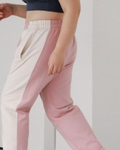 [EVELLET] Dined Waistband Contrast Jogger Pants
