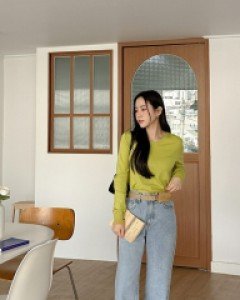 Zenmit Back Banding Wide Denim Pants