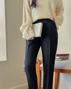 [Daily Pants] Slim Straight Slacks by Bar Teddy Length