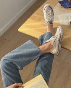 [Daily Pants] Manels Semi-Wide Denim Pants