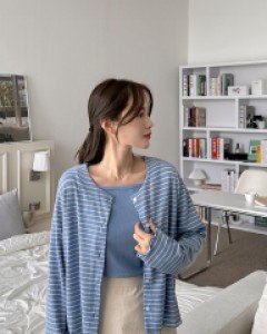 Slodi ST Sleeveless Ribbed Cardigan SET