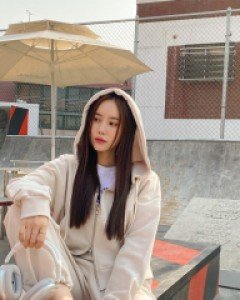 [EVELLET] Low bun double zip Hood Zip up