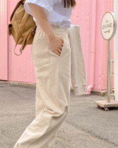 [EVELLET]Hoventi string Waistband Pants