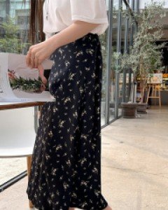 [EVELLET] Hardien Flower Long Skirt