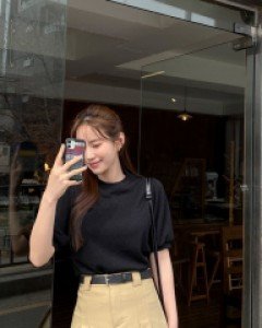 [EVELLET] Zerodel Puff Span Tee Blouse