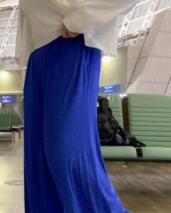 [EVELLET] 4&Me Span Wide Waistband Pants