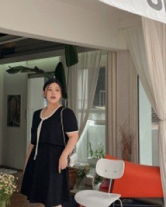 [EVELLET] Lo챦c Contrast Dress Cardigan SET