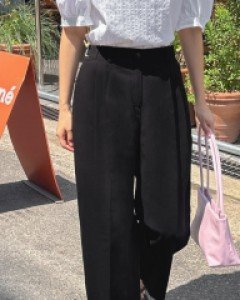 [EVELLET] LoFlo Bijo Pintuck Straight Slacks