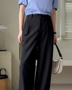 [EVELLET] Konedin Pintuck Wide Slacks