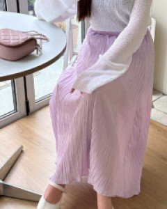 [EVELLET] Tuanelle Wrinkles Long Skirt