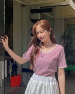 Rendin's Lace Ribbed T-shirt