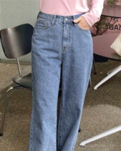 Rameldu Semi-Wide Denim Pants