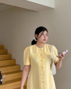 Merind Puff Tweed Dress