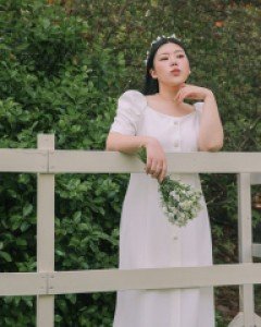 [EVELLET] Ravinel Square Neck Puff Long Dress