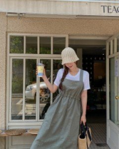 [EVELLET] Adela Linen string Dress