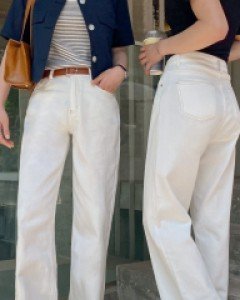 Rimuda semi-wide cotton pants by length