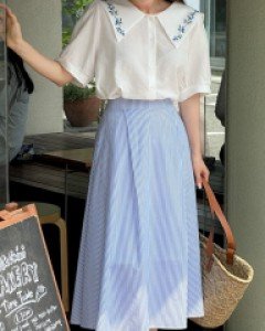 [EVELLET] Ariren ST back banding long skirt