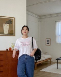 [EVELLET] Gosbin Back Band Denim Wide Pants