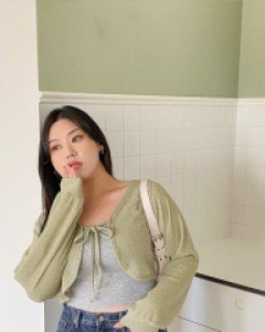 Leami Linen bowknot Bolero Cardigan
