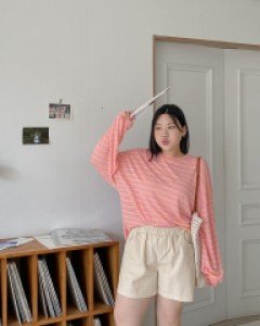 Funage Linen Shorts Waistband Pants