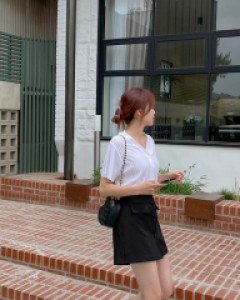 [EVELLET] Epunel Button Skirt Pants