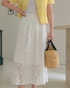 [EVELLET] Hudelin Lace Long Skirt