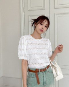 Luria Lace Puff Tea Blouse