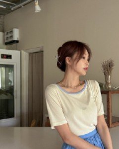 Joy Lee bowknot Contrast T-shirt