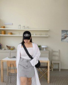 [EVELLET] Fray Linen Robe Long Cardigan