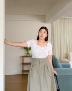 [EVELLET] Tenverdeen Cargo Waistband Long Skirt