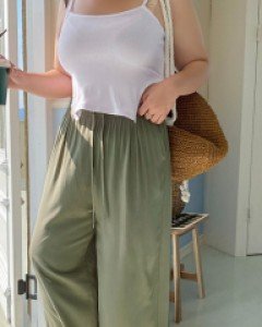 [EVELLET] Lilia Rayon Wide Waistband Pants