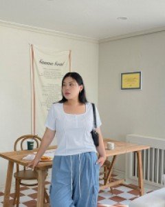 Darea bowknot Cargo Denim Waistband Pants