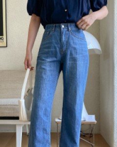 Bed O Semi-Wide Denim Pants
