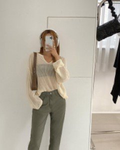 Dummy Hen Straight Hidden Waistband Pants