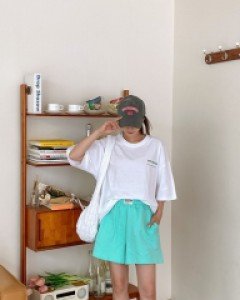 [EVELLET] Penna Patch Shorts Waistband Pants