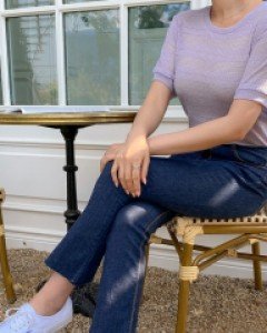 Diabara semi-boot cut denim pants