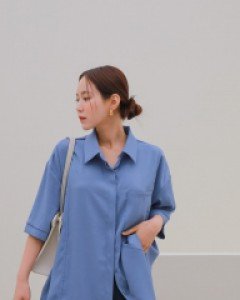 Laminate Pocket Collar Shirt